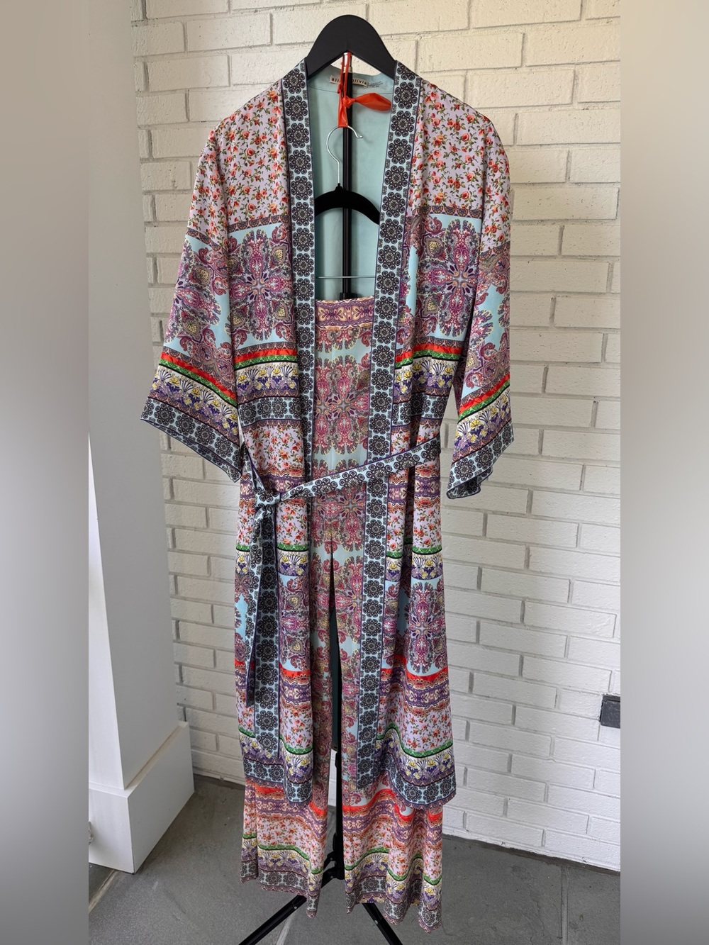 ALICE & OLIVIA- Stunning Flora Boho  Print Long Kimono & Pant Set - Picture 4 of 16